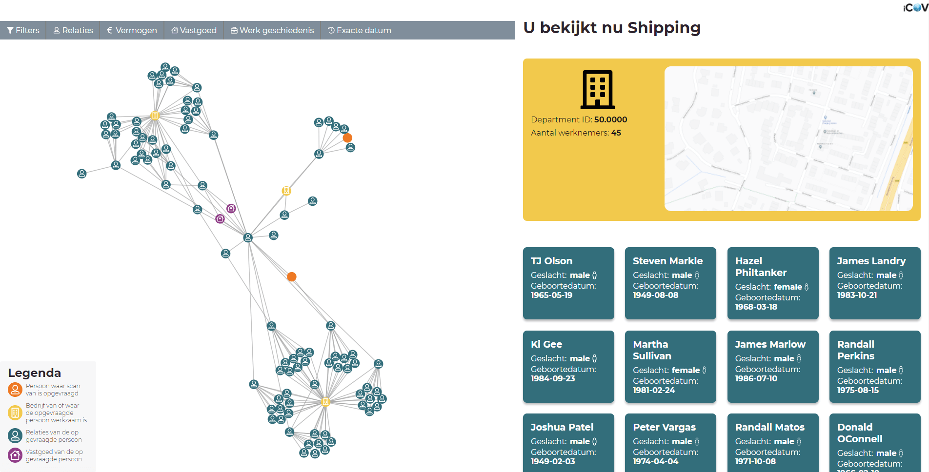 Screenshot of the new datatool for iCov