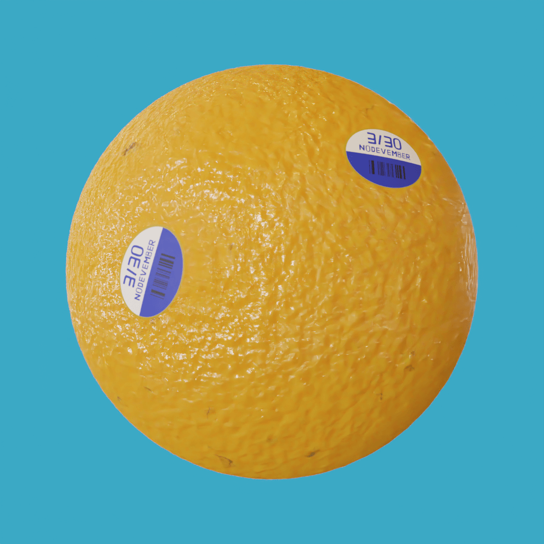 Orange fruit with nodevember stickers